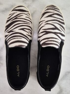 Aldo Black & White Zebra Slip-On Sneakers